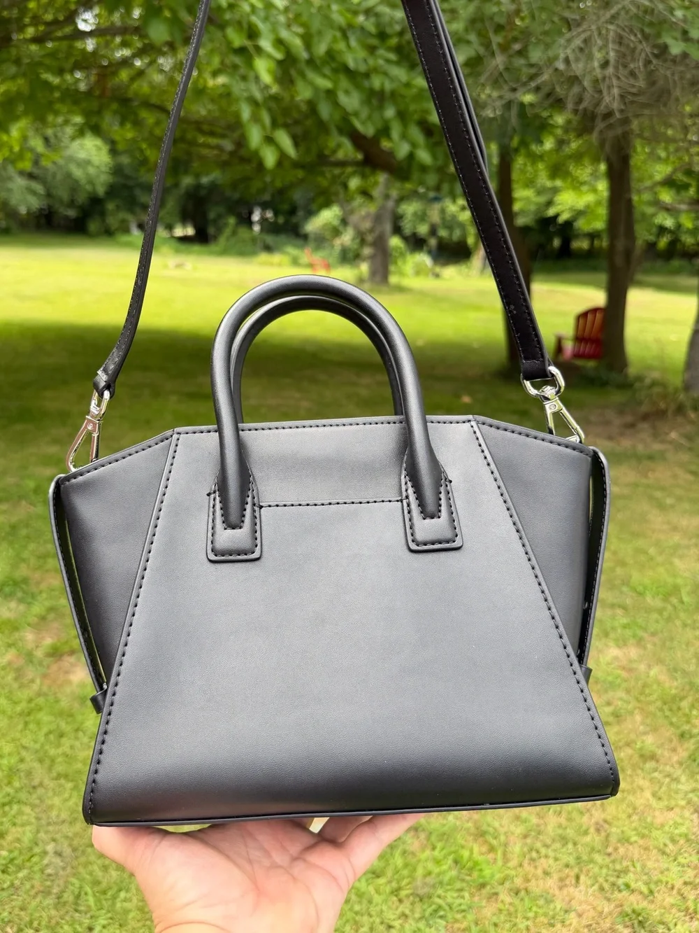 Michael Kors Avril Small Woven Satchel Crossbody Black NWT